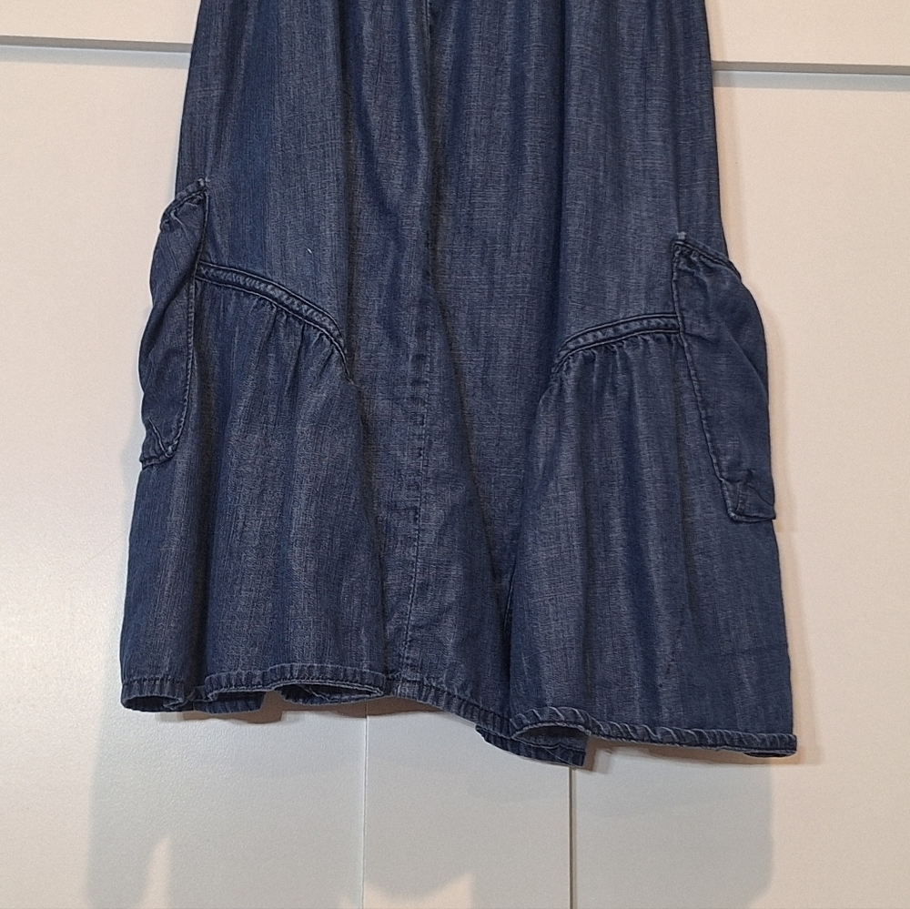 INC International Concepts Soft Chambray Denim Mini Dress Smocked Waist Size 4 - Picture 4 of 16